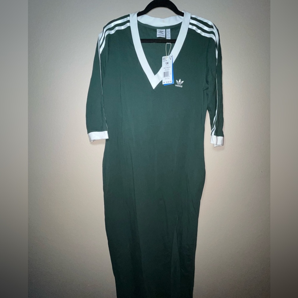 Adidas Adicolor 3 stripe maxi dress, size 1XL and NWT
